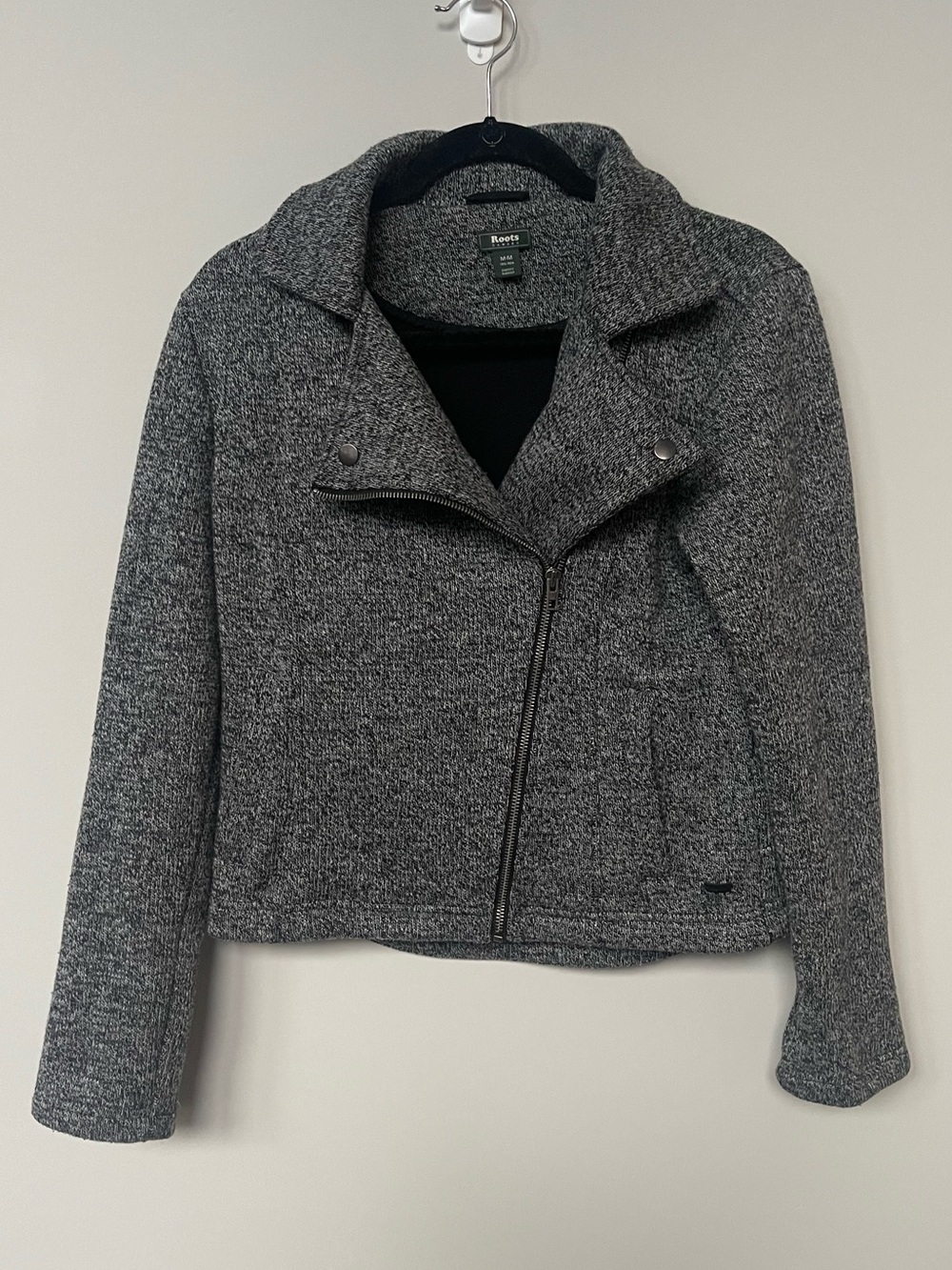 Roots Canada | Women’s Marled Knit Moto Jacket Asymmetrical Zip Lapel Collar